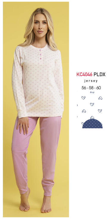 ART. KC4046 PLDX- pigiama donna m/l cotone kc4046 pldx calibrato - Fratelli Parenti